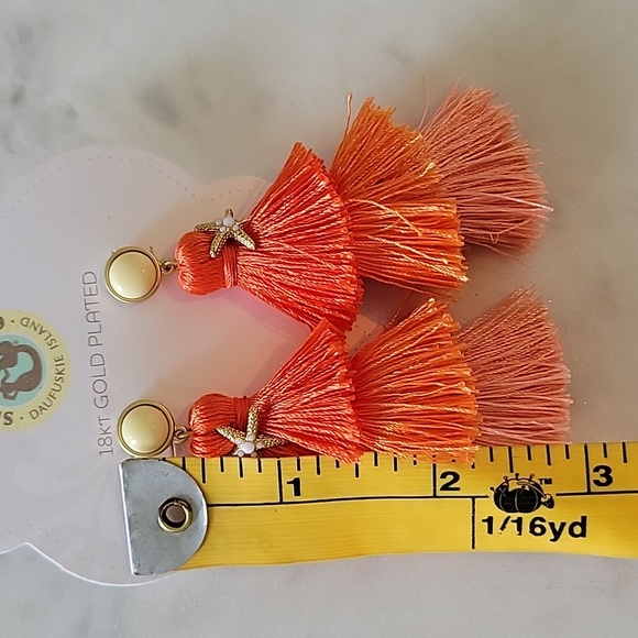 Spartina 449 Coral Tassel Earrings - Picture 5 of 5